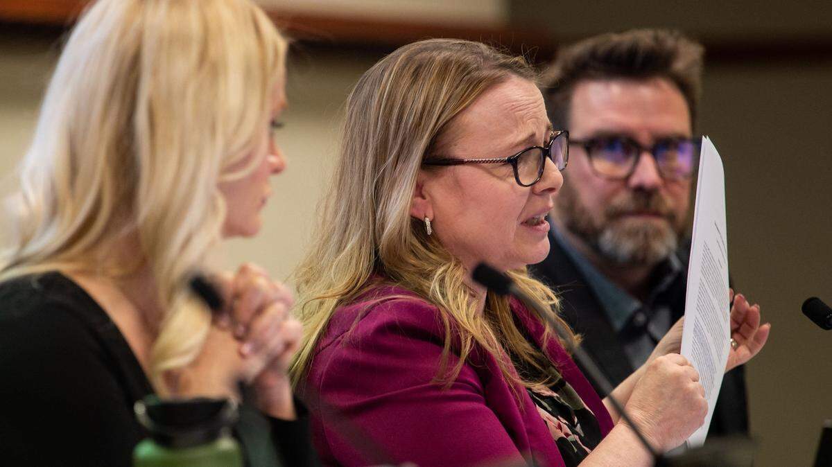 Sacramento City Unified School District Board of Education 1st Vice President Christina Pritchett shows frustration during a meeting Thursday, Feb. 6, 2020, at the number of reports and studies that reach the same conclusion, she said, regarding the longtime financial crisis faced by district. The school board rejected proposed budget cuts at its meeting Thursday, Dec. 10, 2020.