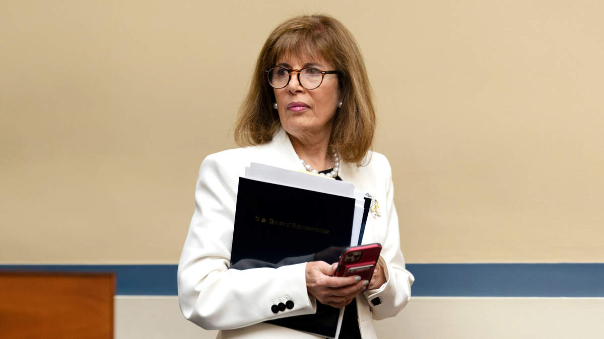 Rep. Jackie Speier, D-Calif., arrives for the start of a House Oversight Committee hearing, at the Capitol in Washington on Tuesday. Speier, a seven-term congresswoman from the San Francisco Bay Area, said she will not seek reelection in 2022.