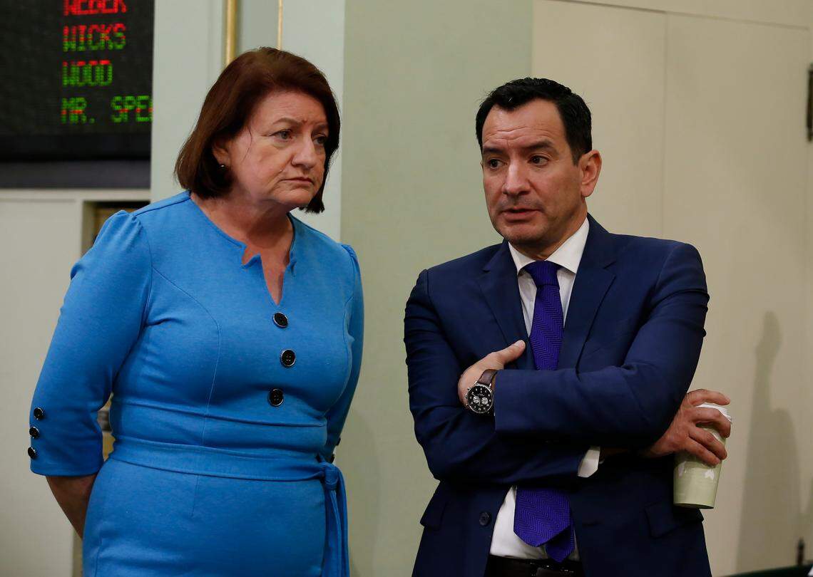 Senate President pro Tempore Toni Atkins and Speaker Anthony Rendon. 
