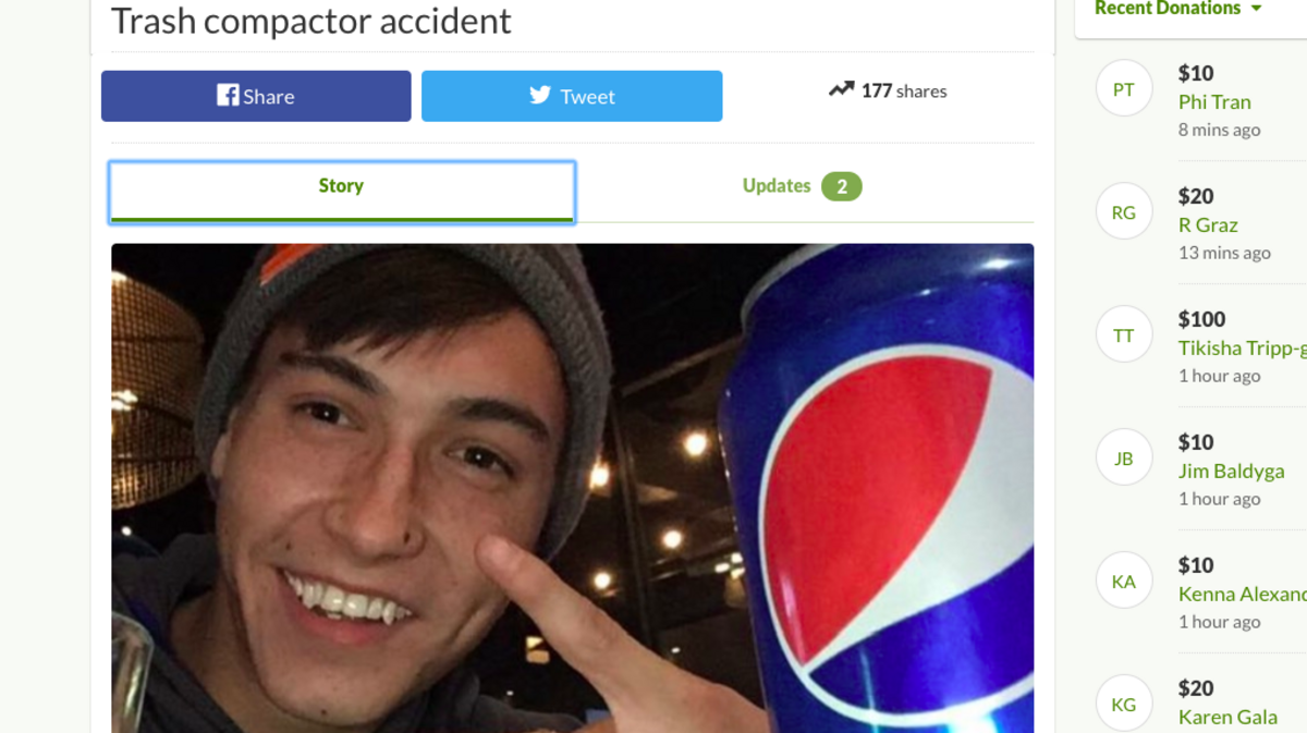 Colorado man Scott Walsh survived being trapped in a trash compactor after falling inside while trying to retrieve a friend’s cell phone. Bones were broken, but he was expected to survive his injuries.