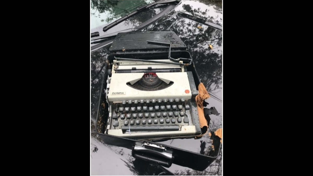 The Woodland Police Department deployed a bomb robot for a suspicious package at the West Main Street post office, but it turned out to be a portable typewriter.