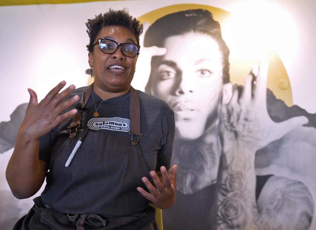 Solomon’s Vinyl Diner executive chef N’Gina Guyton, the former owner of South restaurant, talks about her vision for the reimagined restaurant on Wednesday.