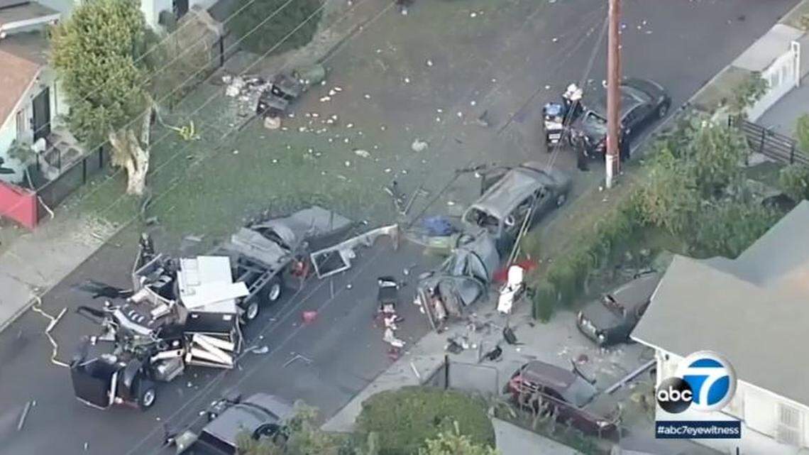 Too many fireworks were detonated in a containment vessel, producing a blast that rocked a Los Angeles neighborhood June 30, Chief Michel Moore said.