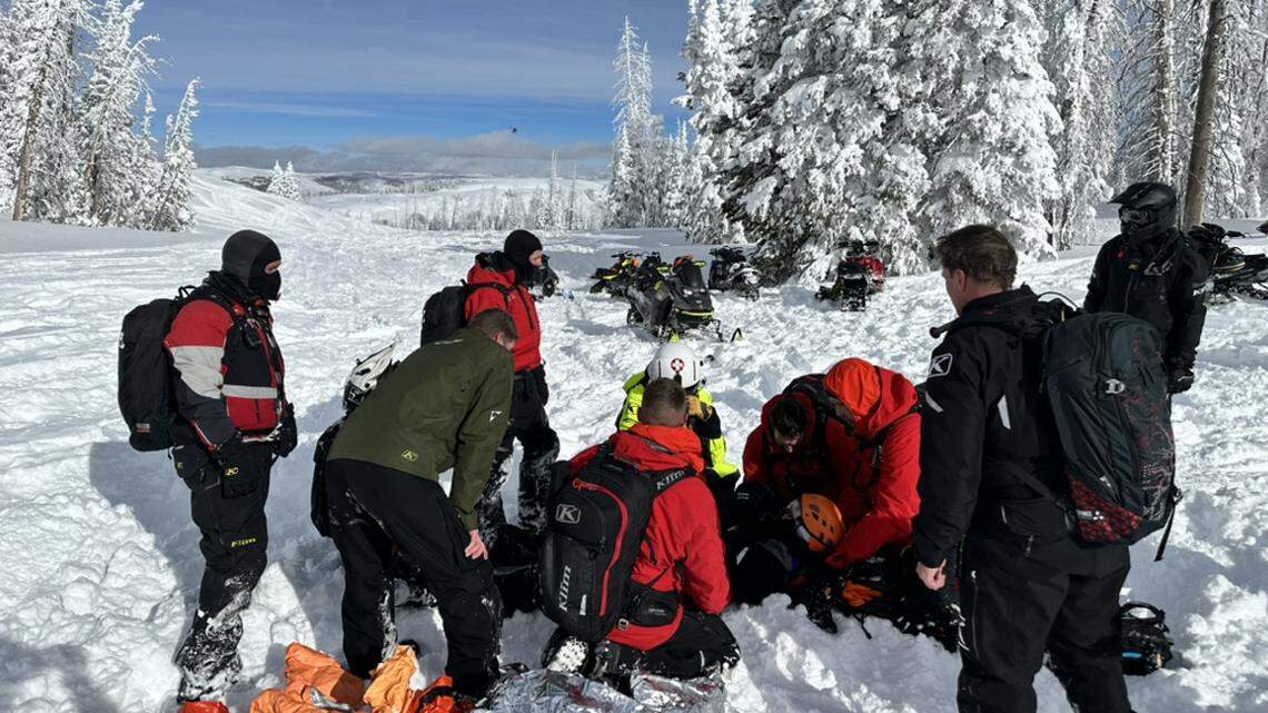 An injured snowmobiler was rescued by helicopter on Jan. 4 in Utah, rescuers said.