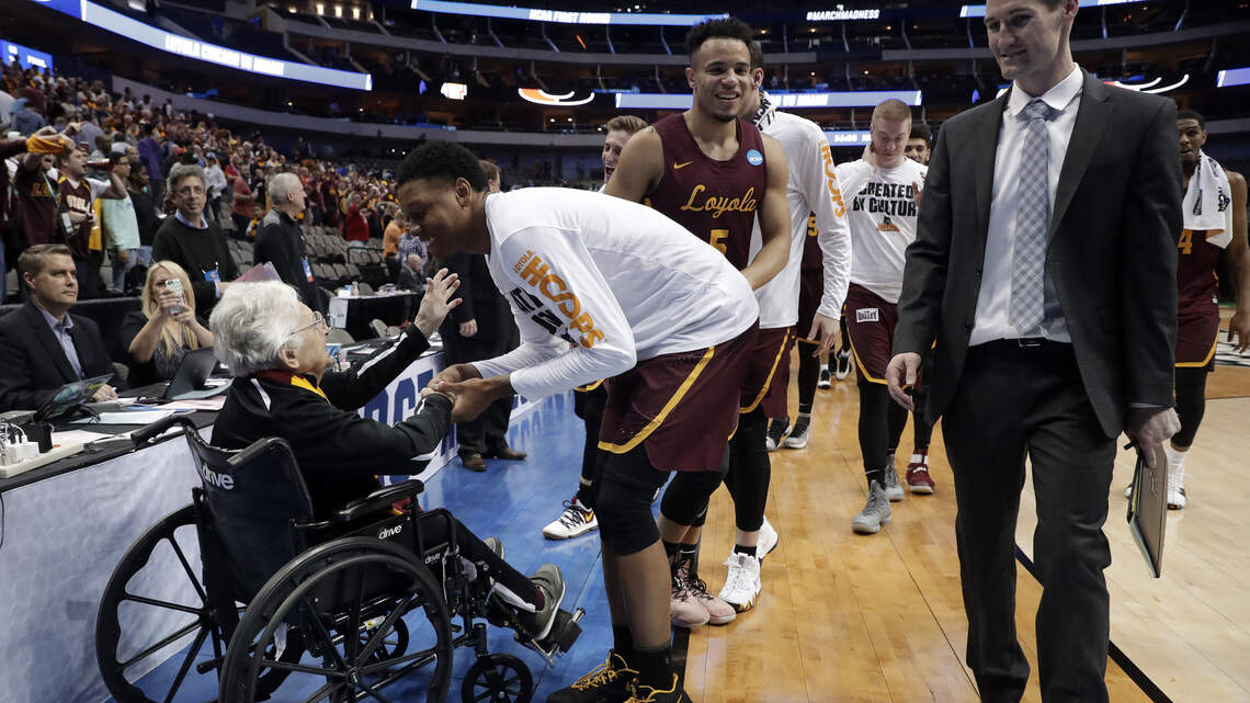How a young girl and a 98-year-old nun became stars of the men's NCAA Tournament