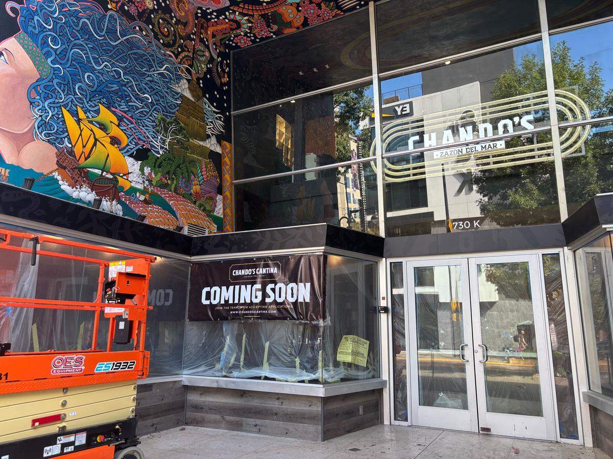 The future location of Chando’s Cantina, 730 K St. in downtown Sacramento, still appeared to be in the works on July 29, 2025, after owner Lisandro “Chando” Madrigal announced his Sacramento-area taquerias were closed.