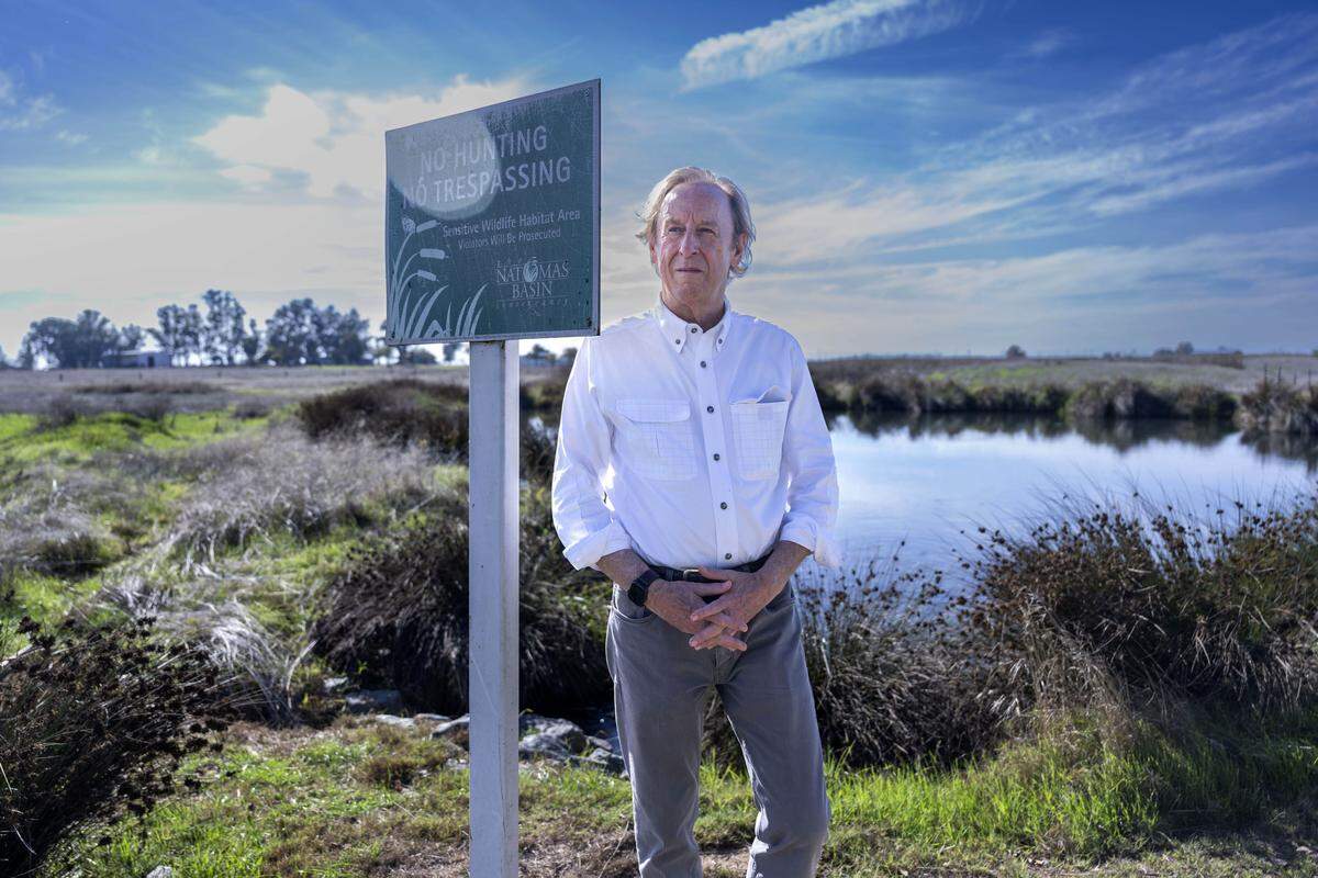 John Roberts, director of the Natomas Basin Conservancy, stands in a habitat area in Sacramento County that helps the giant garter snake on Nov. 10.