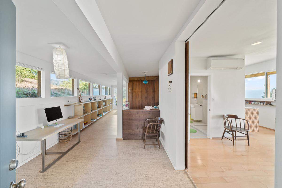 The residence has an open-concept layout with sweeping views of the Big Sur coastline.