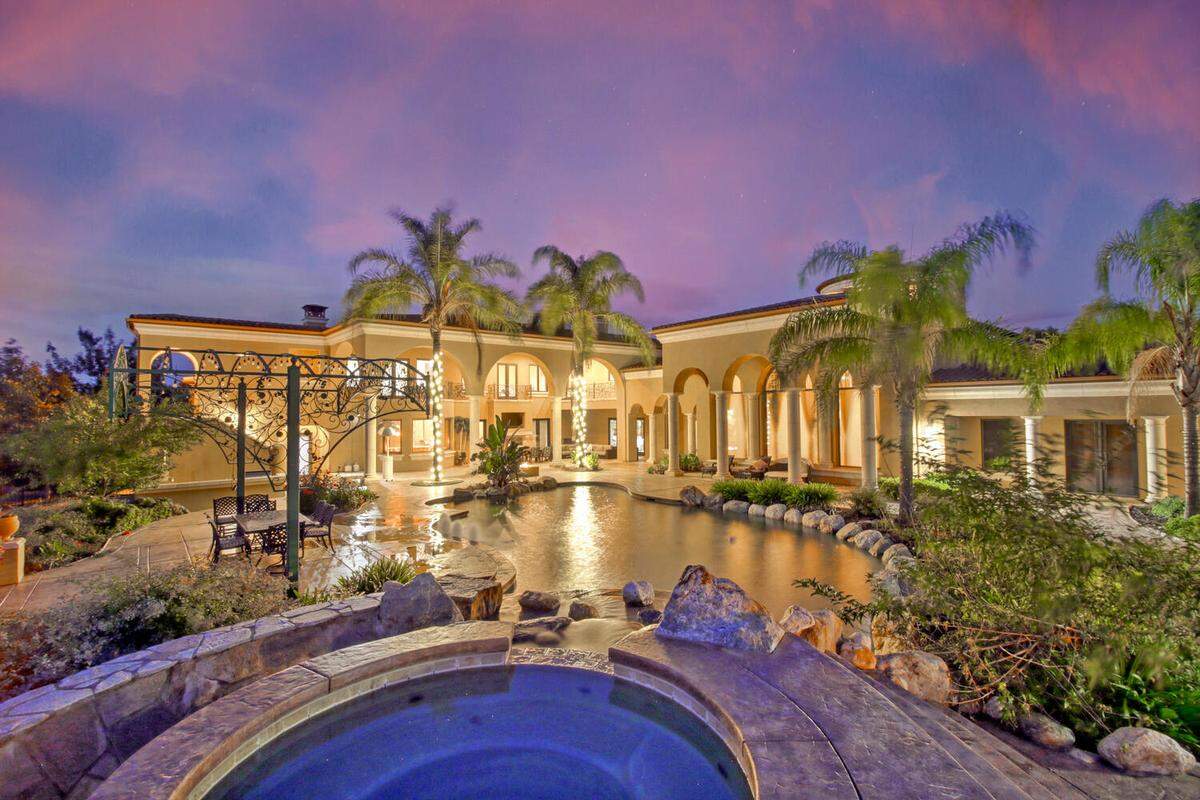 The estate is more than 13,000 square feet and sits on 2.3 acres.