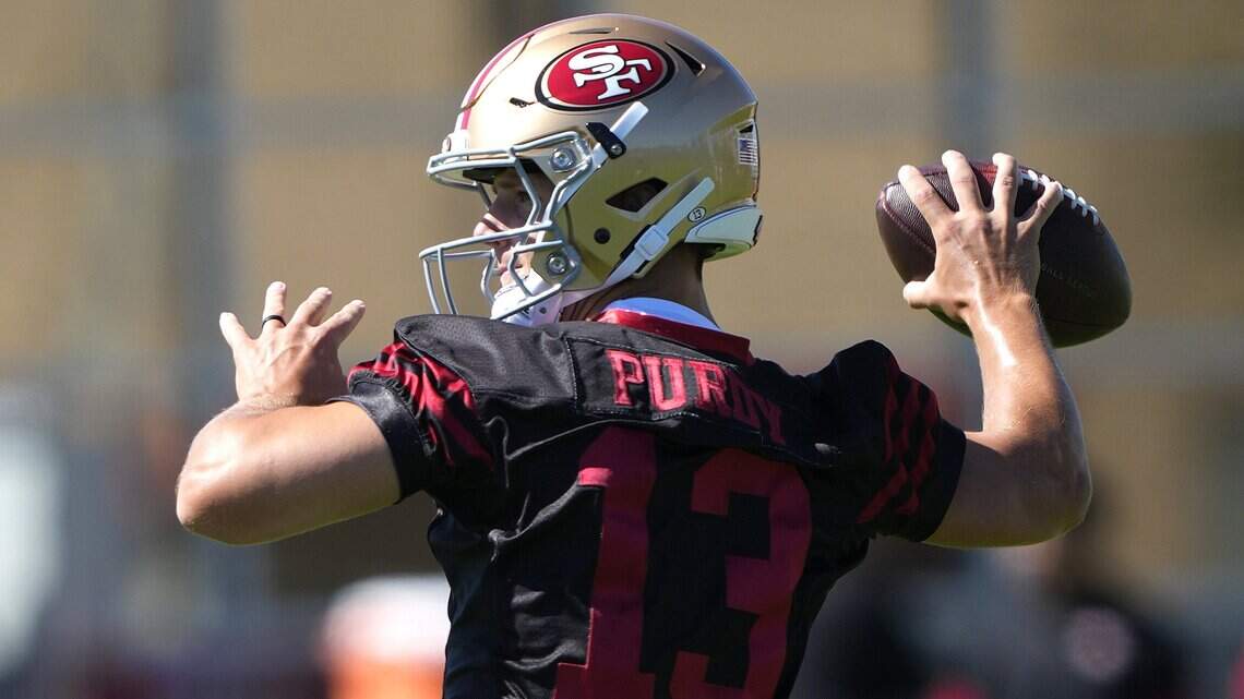 49ers practice overshadowed by big-name absences, but Brock Purdy shines