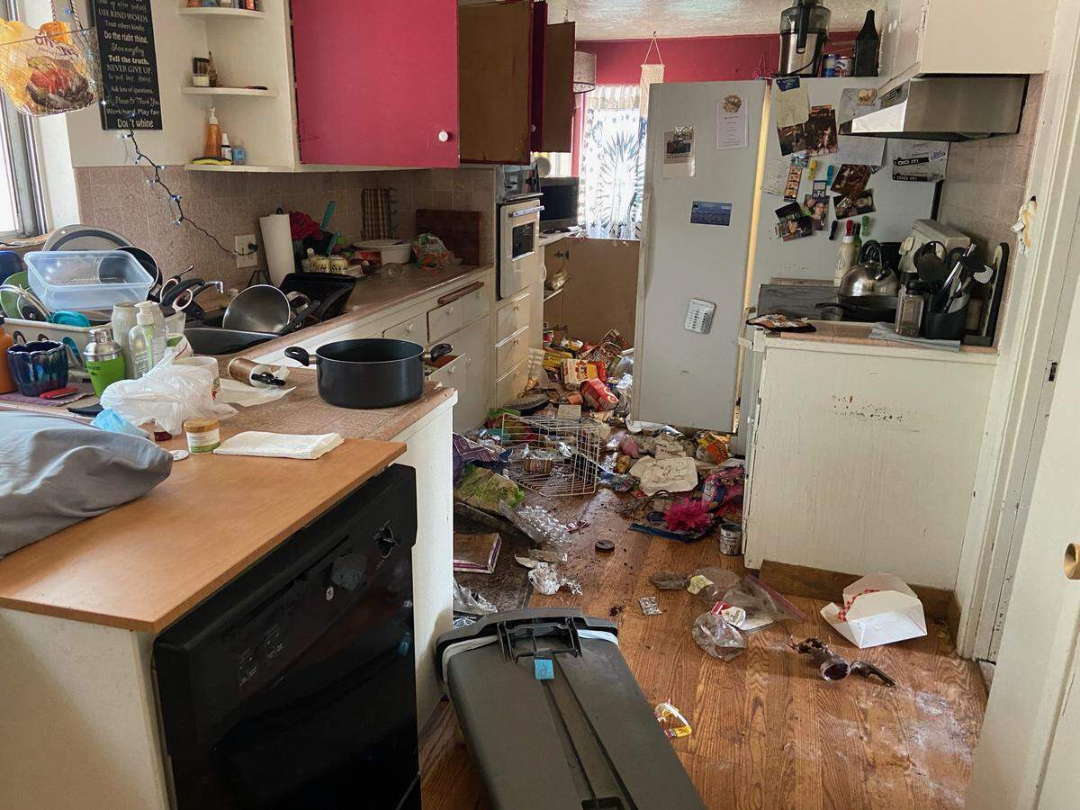 South Lake Tahoe resident Justin Jordan returned home after being evacuated from the Caldor Fire to find food and trash strewn about his house from a bear break in.