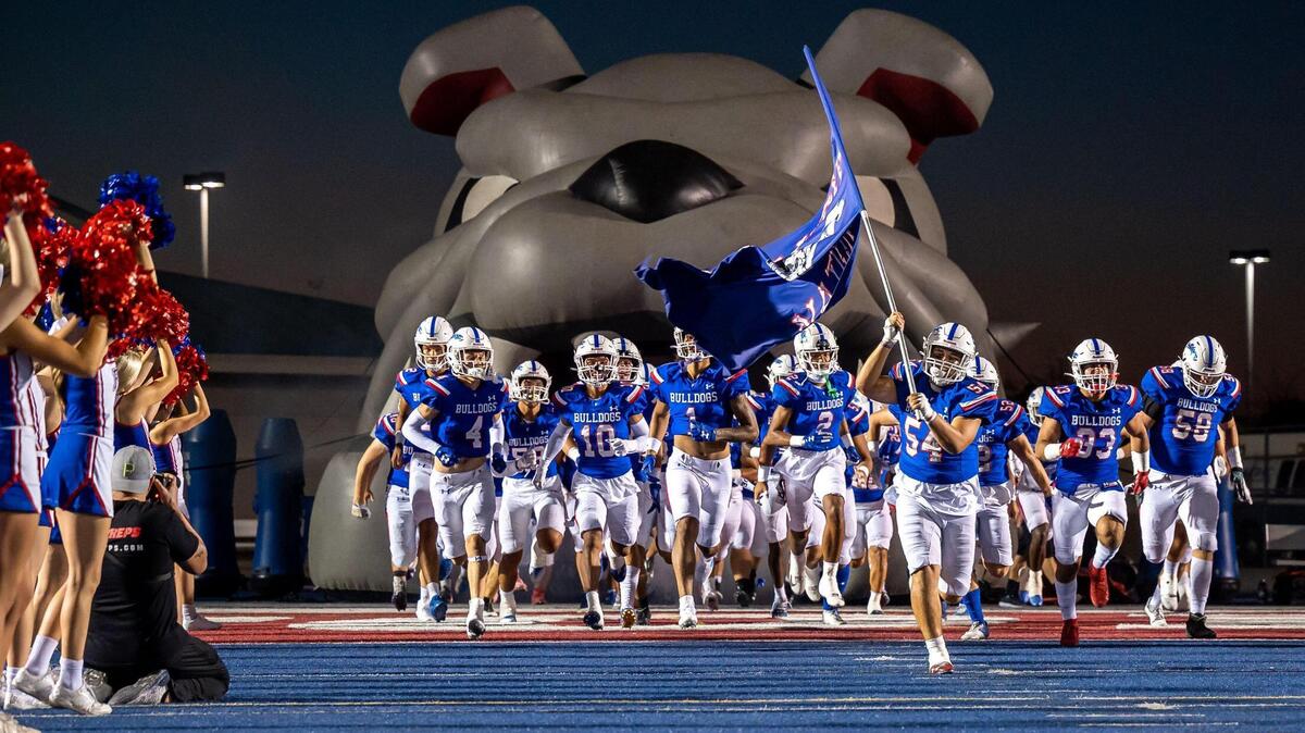Folsom takes the field at home to play against Monterey Trail during their high school football opening night game Friday, Aug. 19, 2022, at Folsom High School.