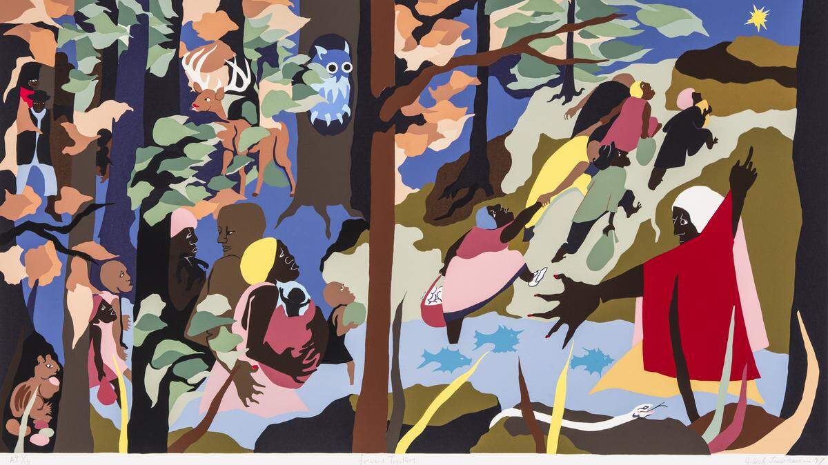 “Forward Together,” 1997. Jacob Lawrence.