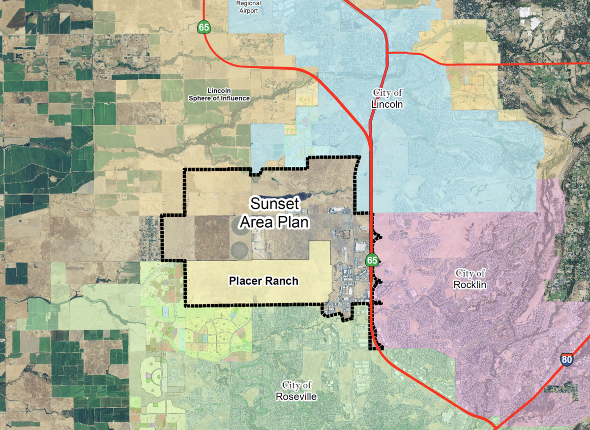The Sunset Area plan includes land designations for major hubs of entertainment, business, retail, industry and housing.