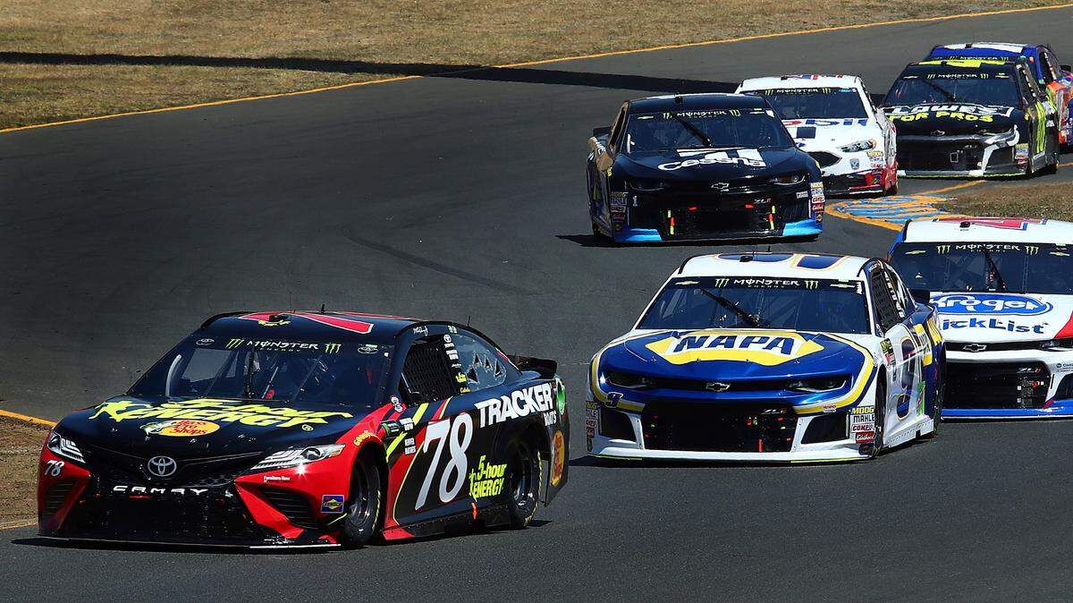 Martin Truex Jr. (78) leads the pack en route to winning the Toyota/Save Mart 350 at Sonoma Raceway in 2018. He also won the race in 2013 and 2019. Last year’s race was canceled due to the coronavirus pandemic.