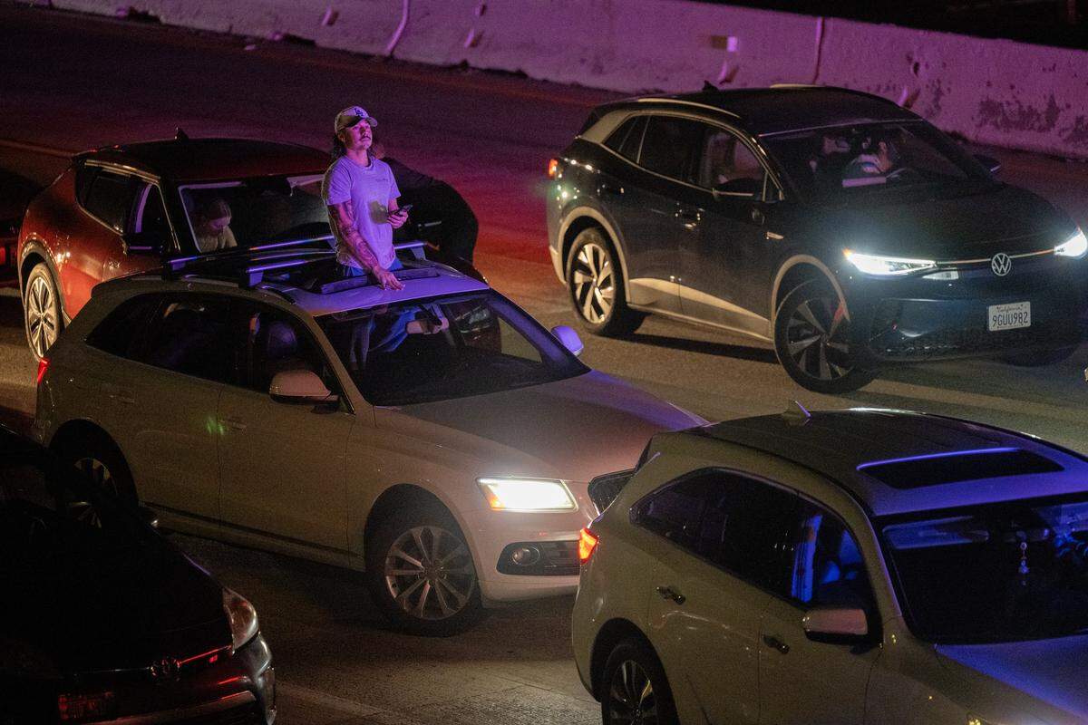 Traffic was backed up after a medevac helicopter with three people crashed on eastbound Highway 50 near 44th Street on Monday in Sacramento.