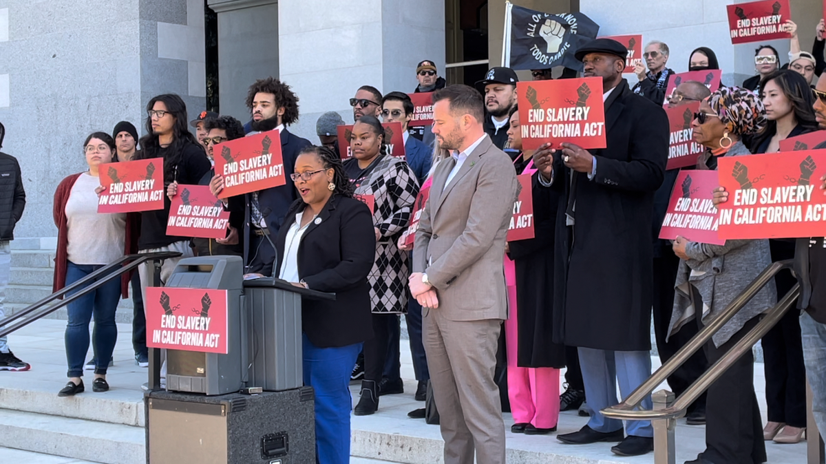 Assemblymember Lori Wilson, D-Suisun City, announces the reintroduction of ACA 3 during a Wednesday press conference at the state Capitol.