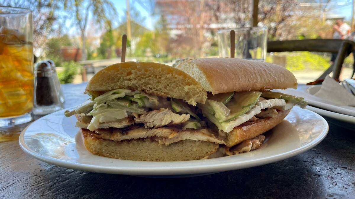 High-Hand Cafe’s chicken cider sandwich includes Brie, Granny Smith slices and apple butter.