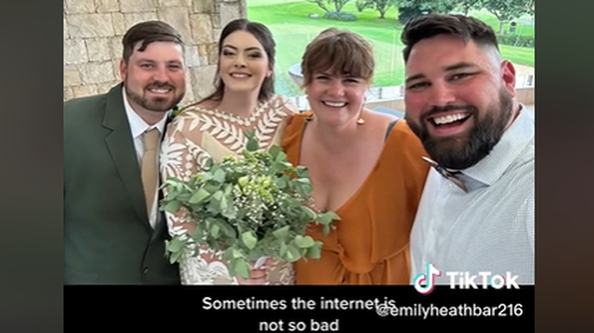 An “I will” from a stranger online helped a bride overseas say “I Do” in the dress of her dreams.