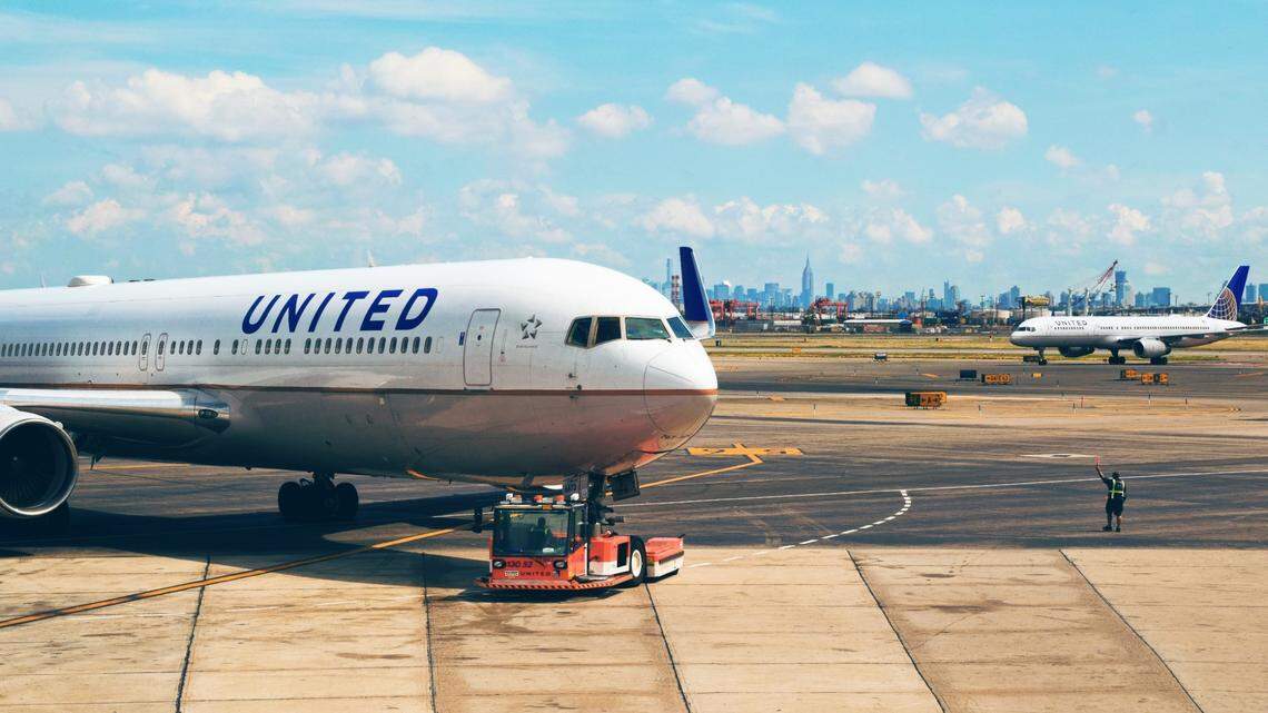 United Airlines has banned a Texas man after he attacked a worker while boarding a flight at San Francisco International Airport in California, the airline says.