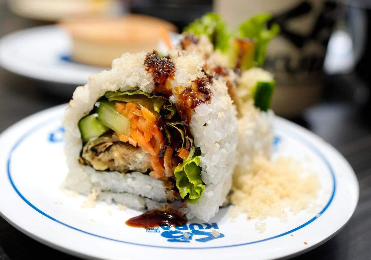 A spider roll from Kura Revolving Sushi Bar on Jan. 18, 2024, in Columbus, Ohio.