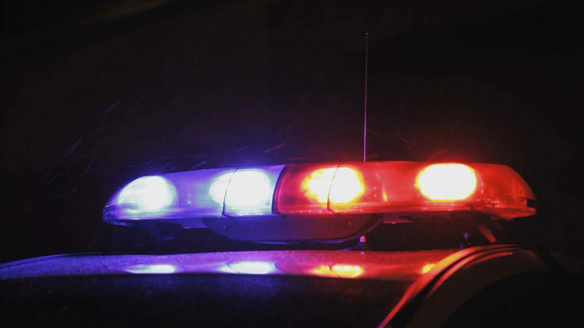 police lights at night