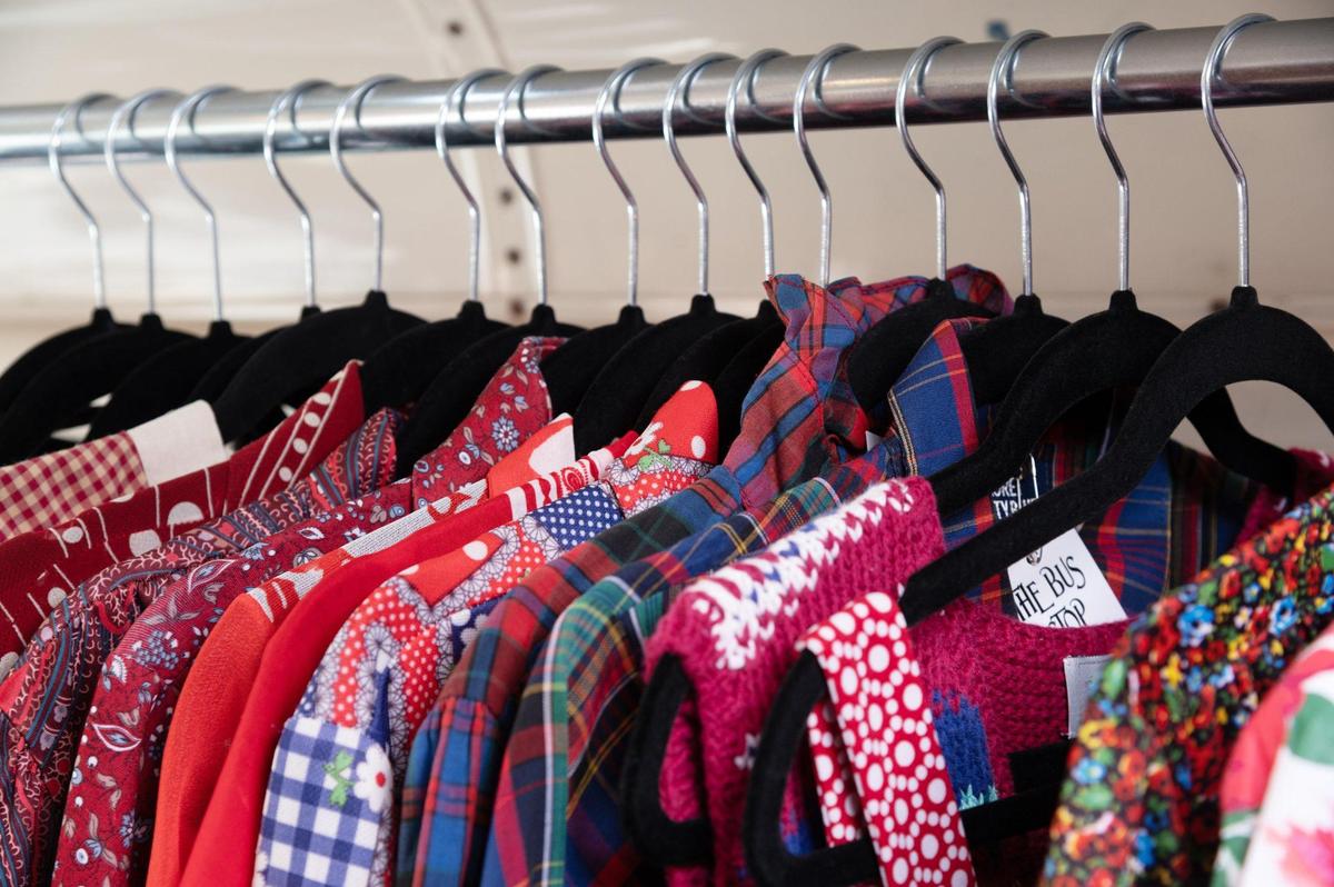 Clothing is displayed for sale March 4 in The Bus Stop Vintage.