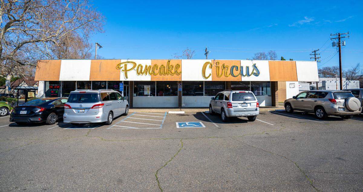 Pancake Circus is located at the corner of 21st Street and Broadway in Sacramento.