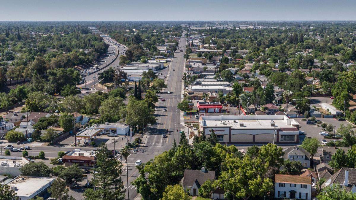 A view of Franklin Boulevard from the Curtis Park neighborhood in May.