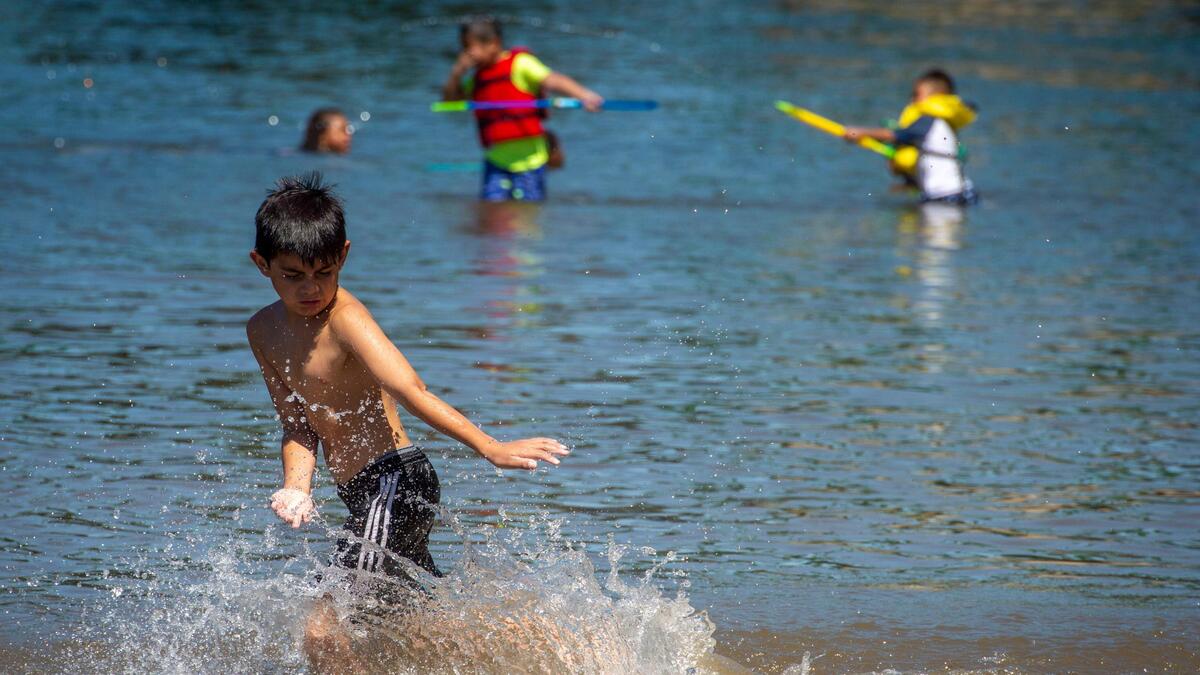 Children playing at Discovery Park in 2019.