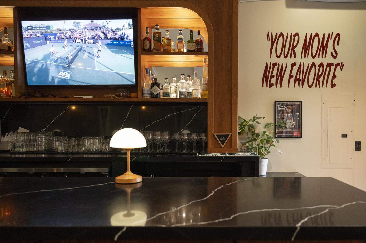 The bar at Stepdad’s in Land Park on Wednesday.