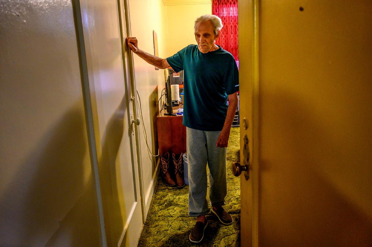 David Nelson, 76, photographed in his Capitol Park Hotel room in 2019, recently moved out of the hotel. With assistance, found an apartment on O Street in midtown, but rent is twice the amount he was paying to live at the Capitol Park Hotel.