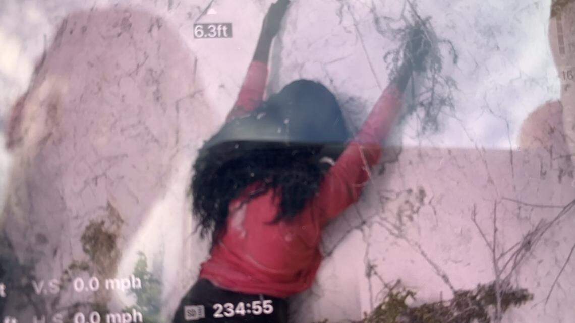 911 calls for a woman clinging to a Santa Barbara, California, cliff turn out to be a mannequin left over from a movie shoot, firefighters say.