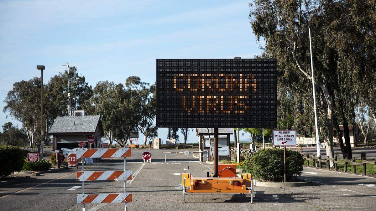 Woodward Reservoir is one of many county parks that have been closed due to the coronavirus in Oakdale, Calif., on Friday, March 27, 2020.