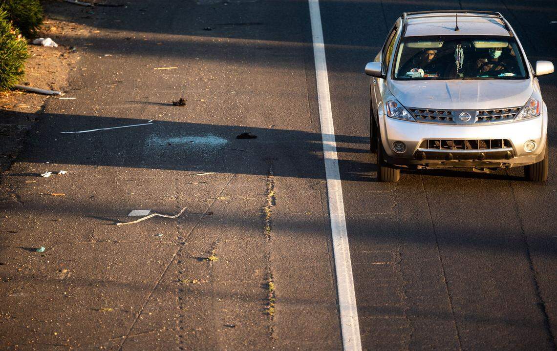 Litter is seen on the side of southbound Highway 99 on Wednesday, Aug. 12, 2020, in Sacramento. To help address the trash accumulated, Caltrans paired workers and Adopt-a-Highway volunteers with industrial hygienists to show them how to stay safe while performing the dirty work.