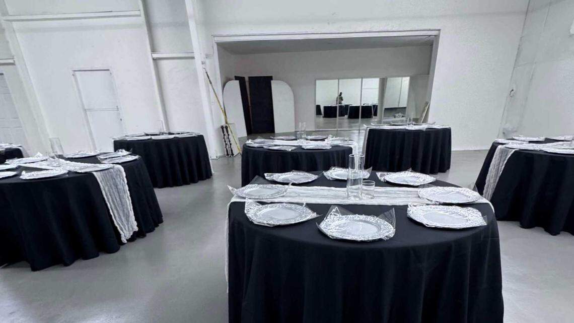 The interior of the event space on Lucile Avenue in Stockton is shown in a promotional image from its online rental listing. The venue was the site of a birthday party on Saturday in which three children and an adult were killed and 11 others were wounded.