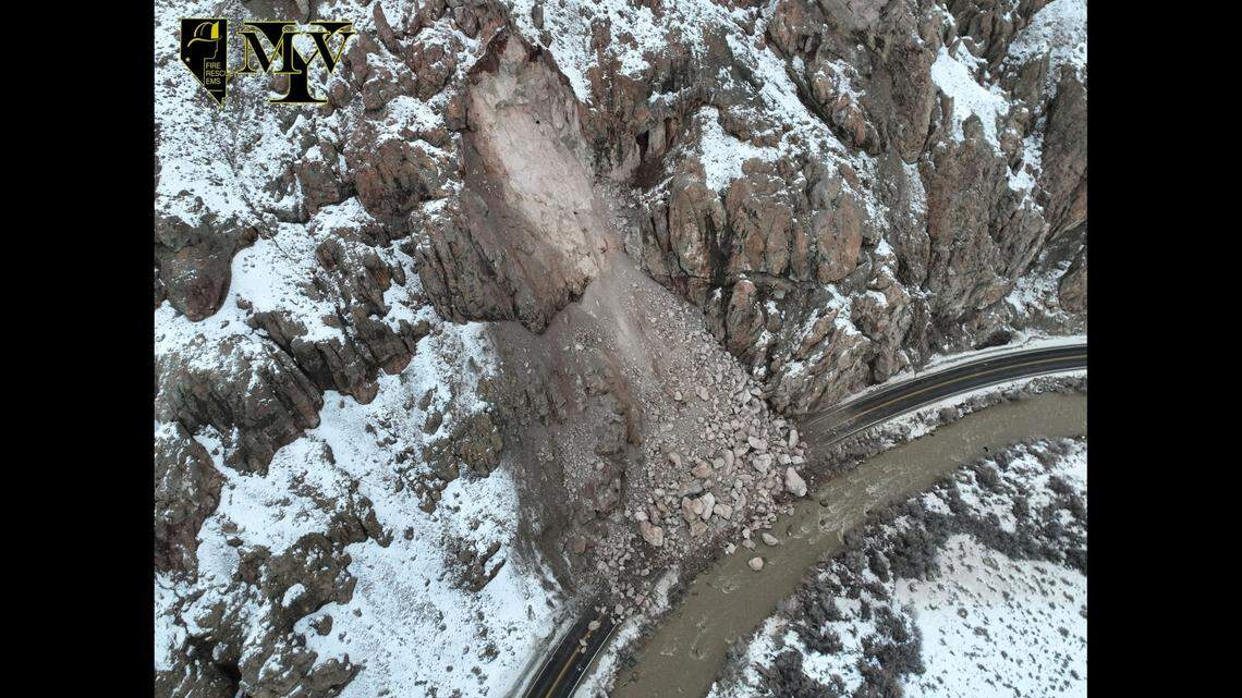 A massive landslide left a Nevada highway closed indefinitely after it dumped boulders and debris across the roadway, officials said.