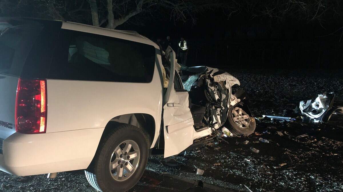 Joshua Muller, 30, of Arbuckle was taken into custody after crashing an SUV on Railroad Avenue north of Niemann Street. 