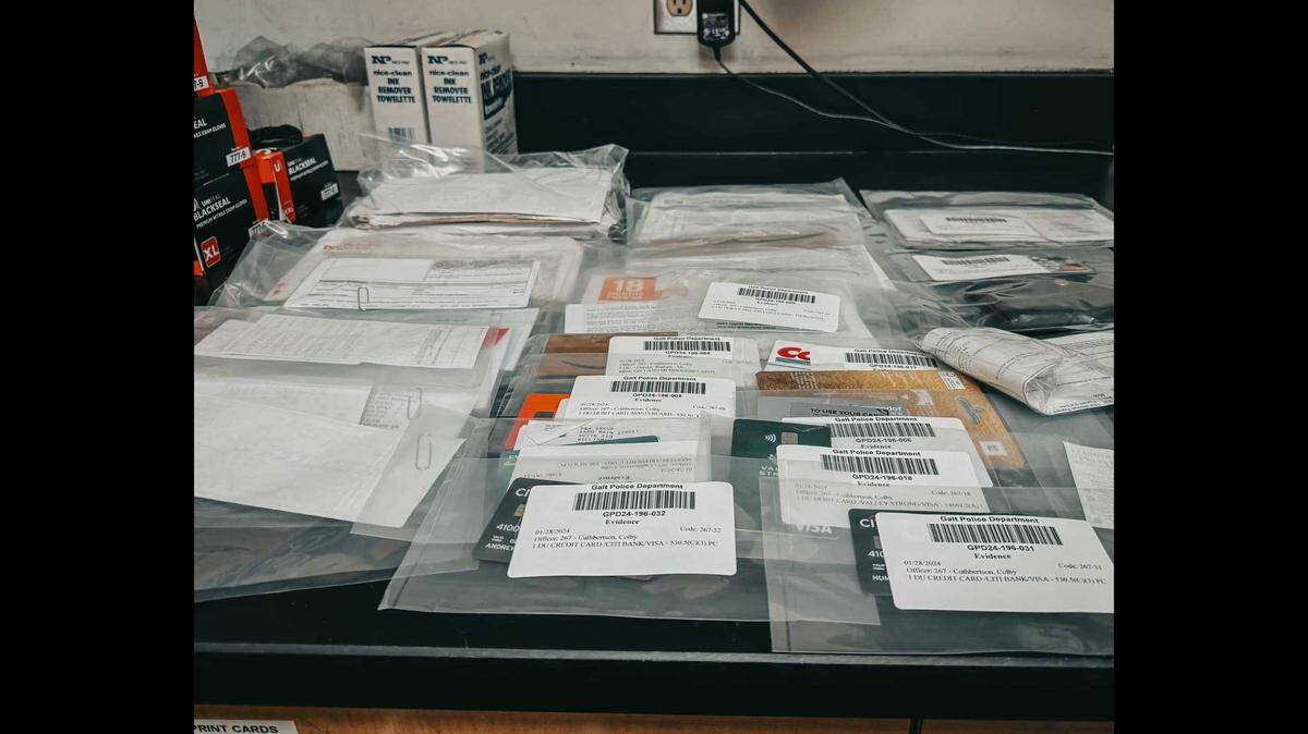 Galt police officers arrested a Sacramento man Sunday accused of stealing about 100 pieces of mail addressed to residents in Galt. 