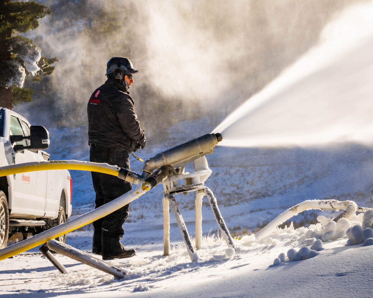Snowmaking started after a dusting of snow fell at Heavenly Mountain Resort on Oct. 17, 2024.