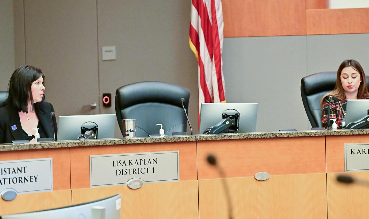 The seat for Sacramento’s District 2 council member, a position until recently held by Sean Loloee, sits empty during the City Council meeting on Tuesday.