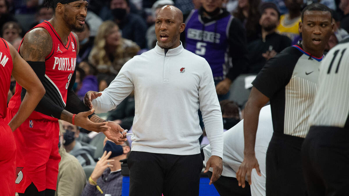Portland Trail Blazers forward Robert Covington (33) is called for a hostile act towards official and is ejected from there game during a game at the Golden 1 Center on Wednesday, November 24, 2021, in Sacramento.