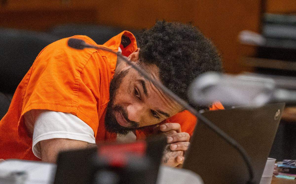 Mtula Payton attends his preliminary hearing in Sacramento Superior Court on Friday. He is charged with the murders of three women killed in a 2022 K Street shootout that killed six and injured 12 others.