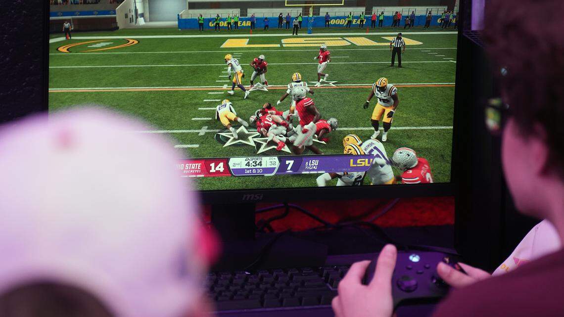 Louisville's Miller Moss and several of his teammates stopped by Olympus Gaming Lounge to play EA Sports College Football 26 with fans for a meet and greet. July 11, 2025