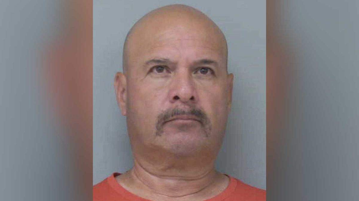 Gregory Rodriguez, 55, is seen in a booking photo following his arrest in connection with multiple sexual assaults while working as a guard at Central California Women’s Facility in Chowchilla.