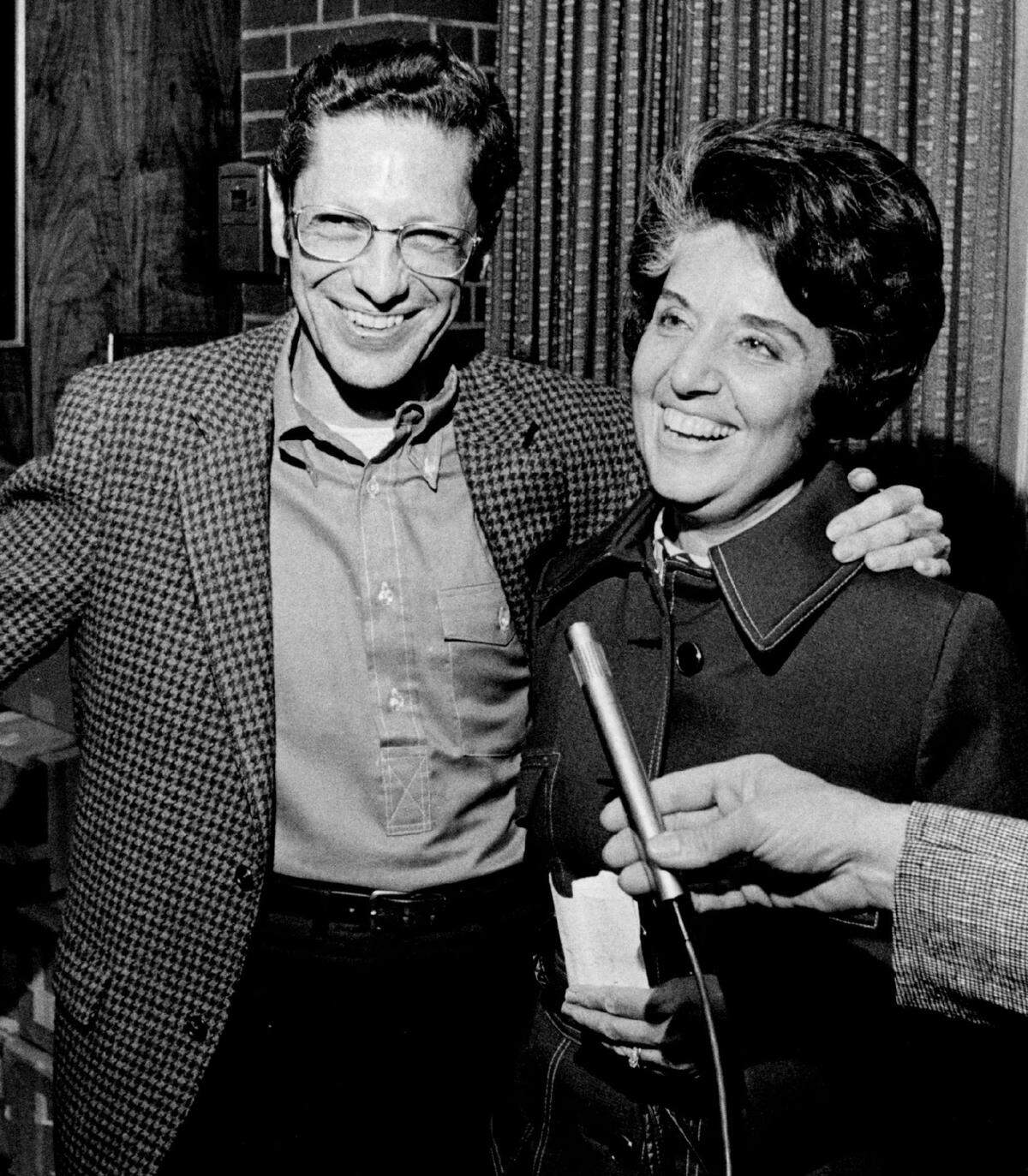 Ann Rudin celebrates her upset of incumbent Sacramento City Councilman Peter Franchi with her husband Edward Rudin, director of the Sutter Memorial Hospital mental health center, on Nov. 2, 1971. The last woman to sit on the City Council was Belle Cooledge, who served from 1948 to 1951.