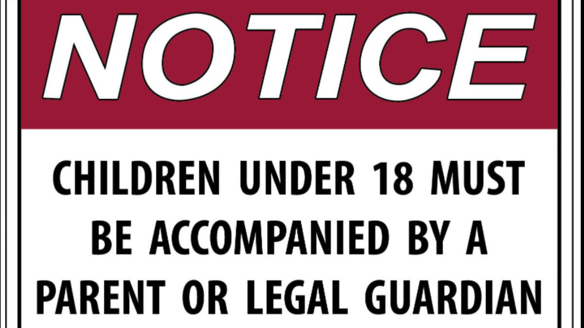A sign posted on El Dorado County’s Red Rooster Burgers & Brew Facebook page on Sept. 24, 2021, proclaims its new restriction on underage patrons.