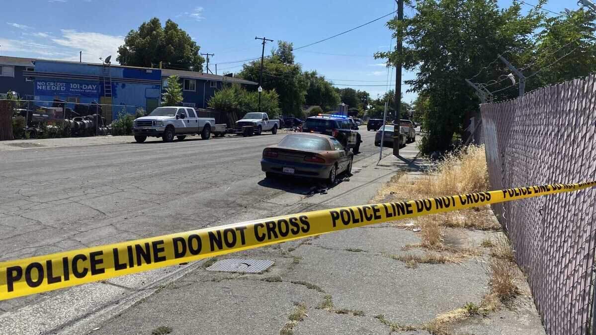 Sacramento police officers are investigating a shooting Monday, June 12, 2023, that left two people seriously injured on the 800 block of Lampasas Avenue in Old North Sacramento.