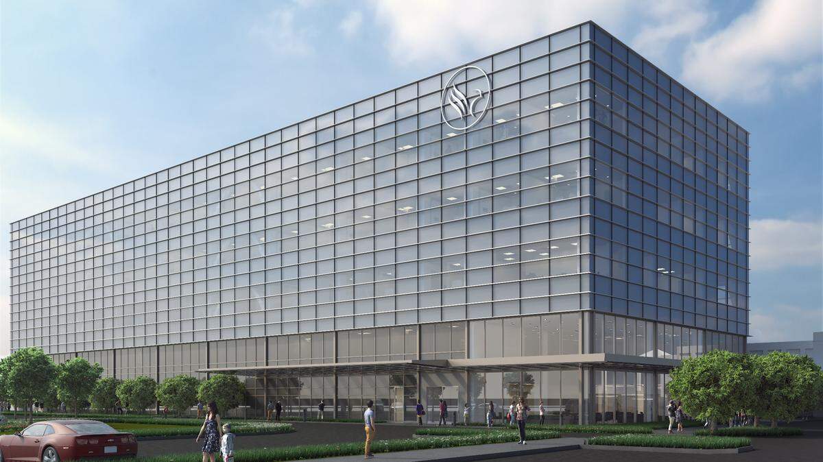 A rendering shows Oroville Hospital’s planned new medical tower. The hospital is investing in a $200 million expansion and expects to add 700 jobs by 2022. With the addition of the five-story tower, the hospital will grow to 211 beds from 133 today.