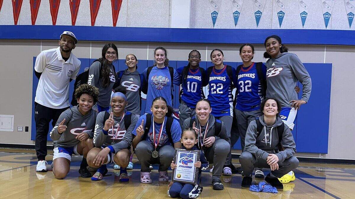 Christian Brothers celebrates after improving to 7-0 with a win over Laguna Creek in the championship game of the LaSallian Classic.
